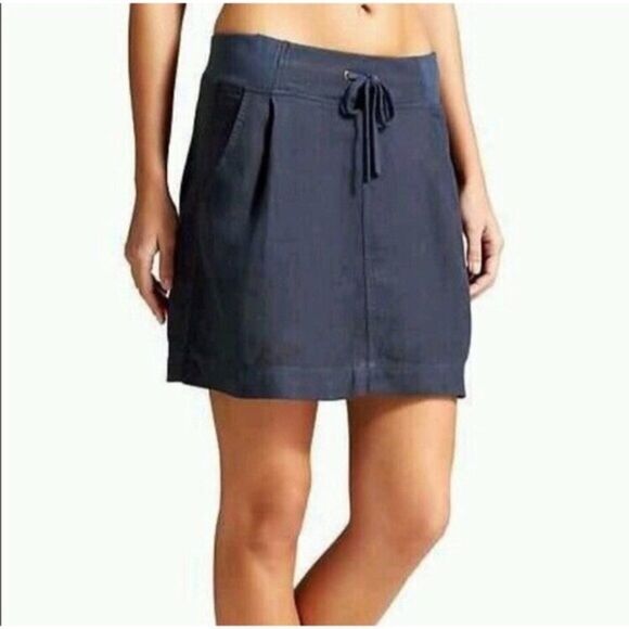 ATHLETA Celine Blue Linen Skirt -> Athleta Celine Blue Linen Skirt - Picture 1 of 6